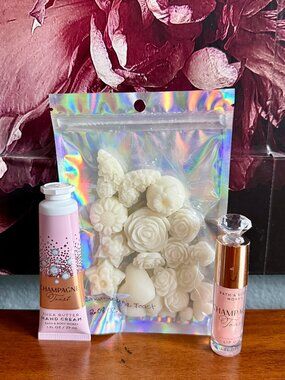 NEW 3-Pc CHAMPAGNE TOAST Hand Lotion, Wax Melts & Lip Oil Bath & Body Works